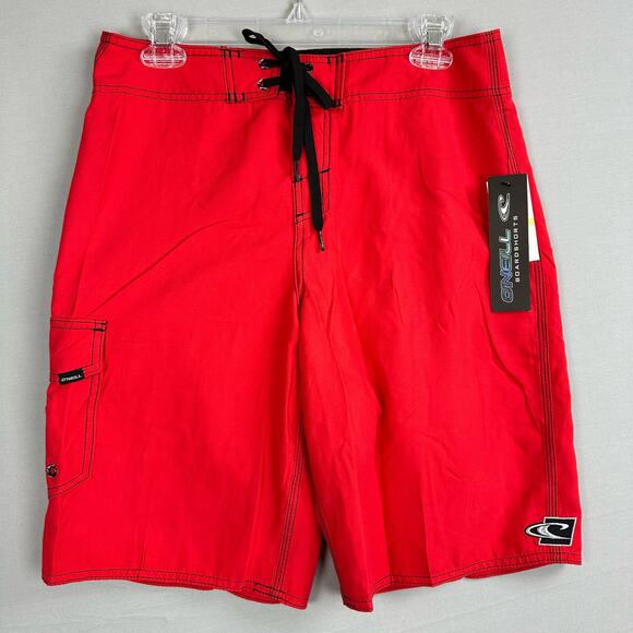 O’Neill Santa Cruz Solid Men’s 30 Board Shorts No Stretch Cinch Fly Cargo Pocket - Picture 1 of 10